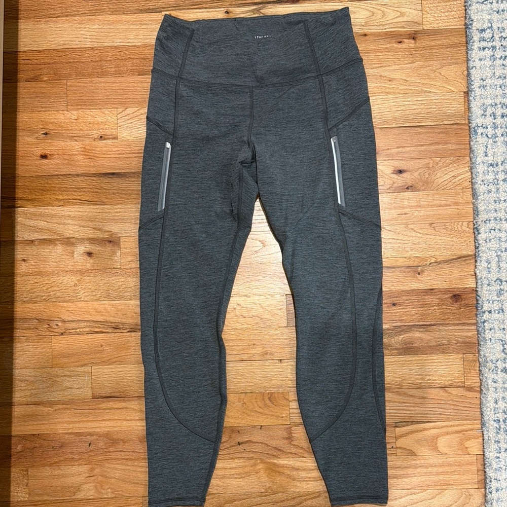 Athleta Rainier Heathered Tight Gray High-Waisted Leggings